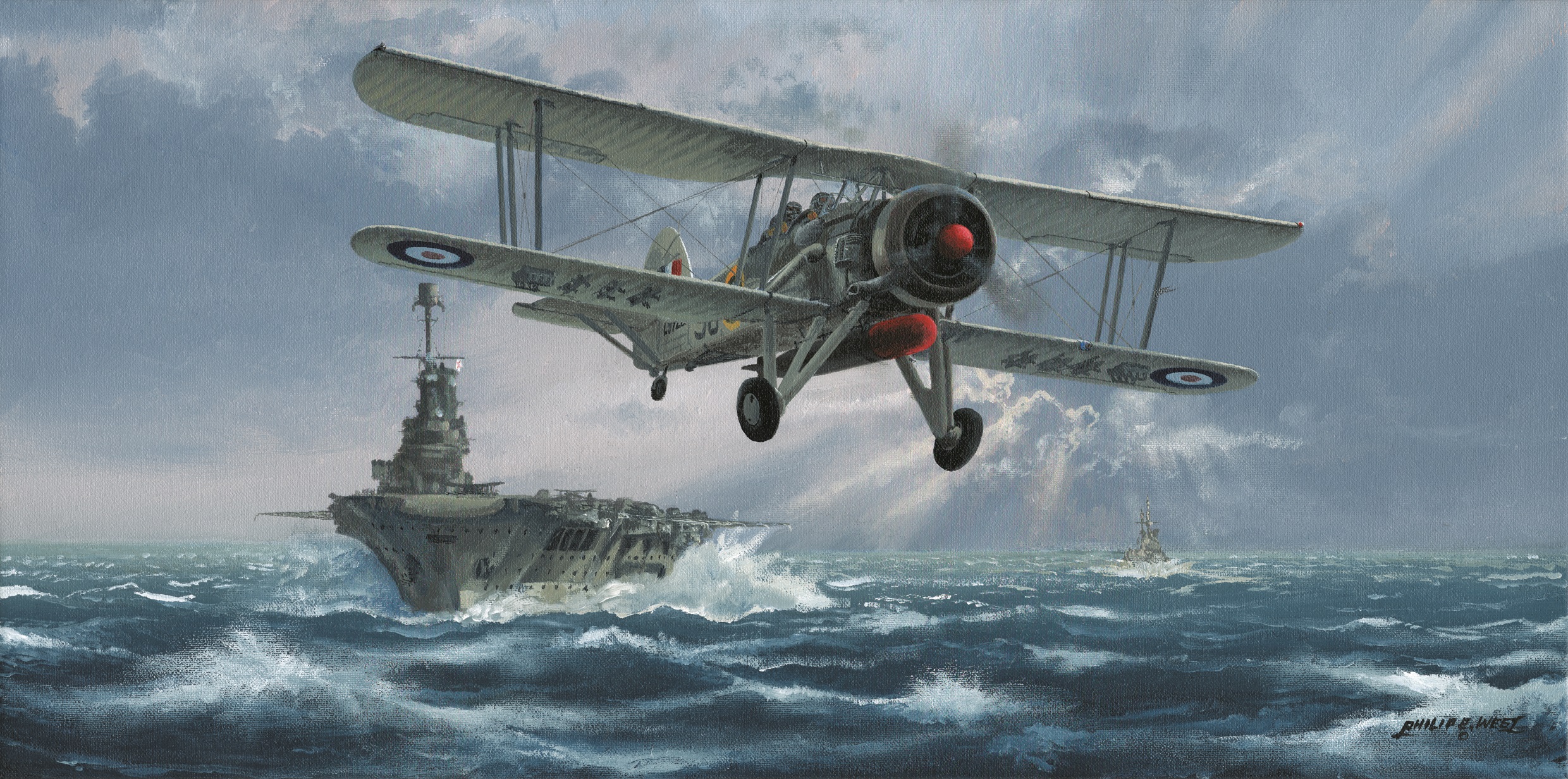 Flight Against The Bismarck Fairy Swordfish print Fleet Air Arm
