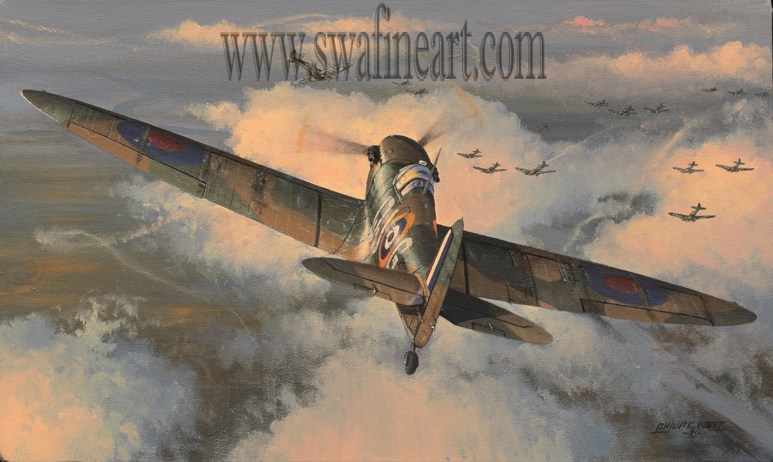 Tally Ho! Supermarine Spitfire Print Battle of Britain 92 Squadron