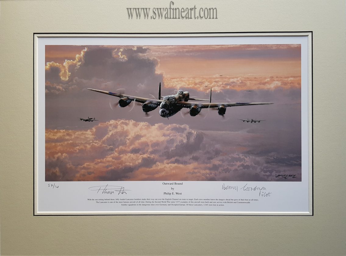Lithographie Encadrée Lancaster Bomber – Bataille D'Angleterre, édition Limitée