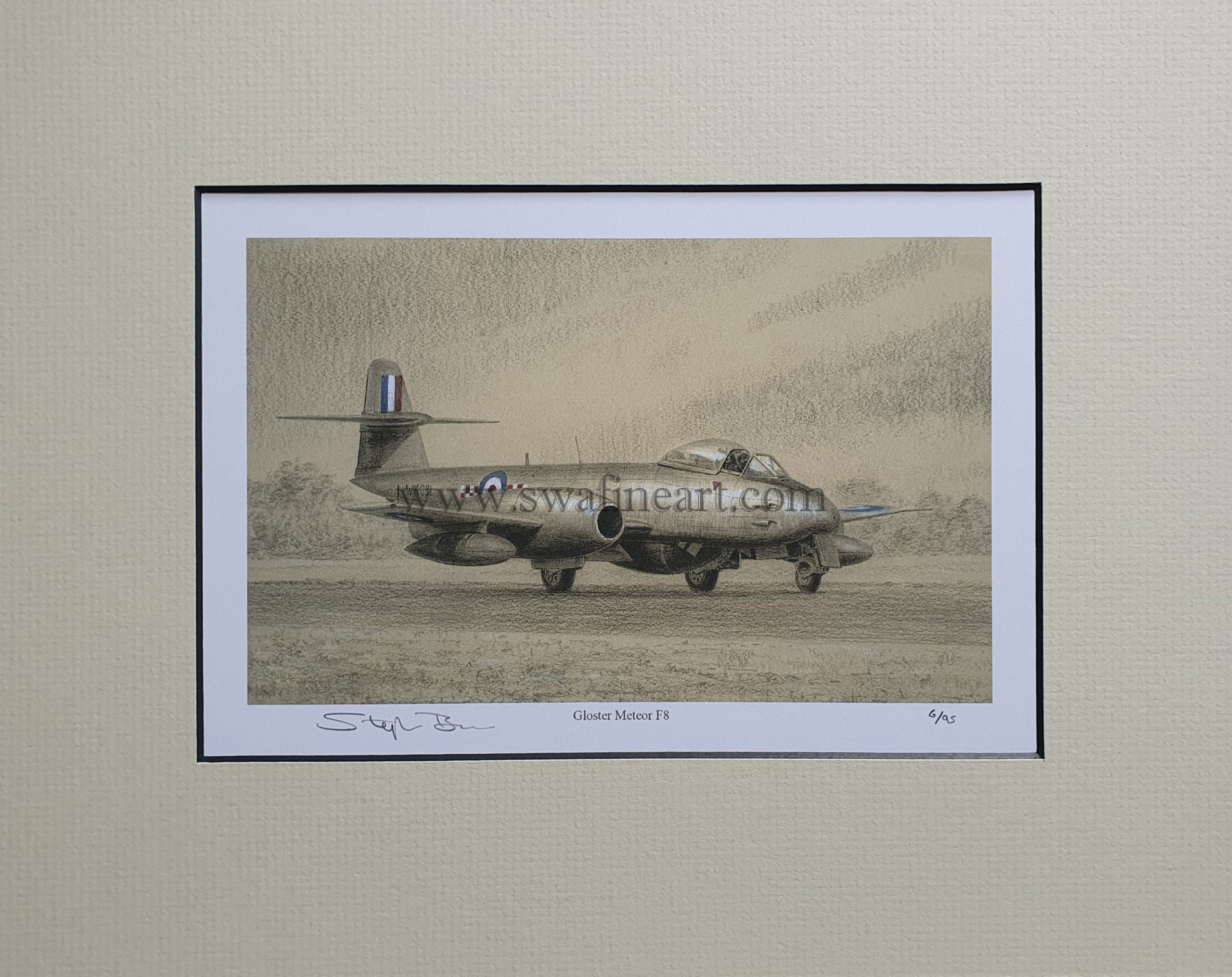Gloster Meteor Aviation Art Print In The Markings Of Raf 56 Sqn
